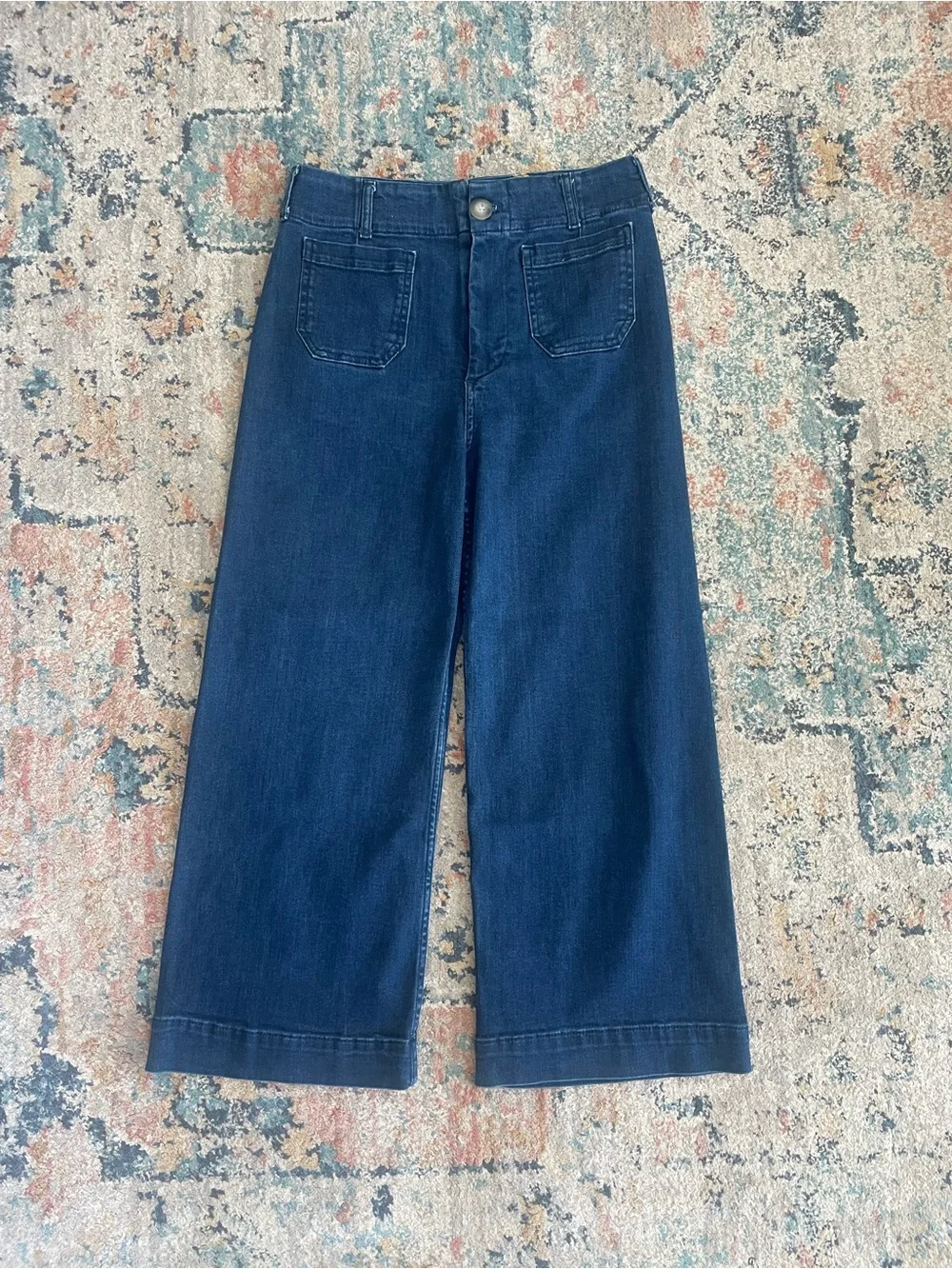 Anthropologie The Colette Crop Wide-Leg Jeans by Maeve size 30 - Picture 4 of 7